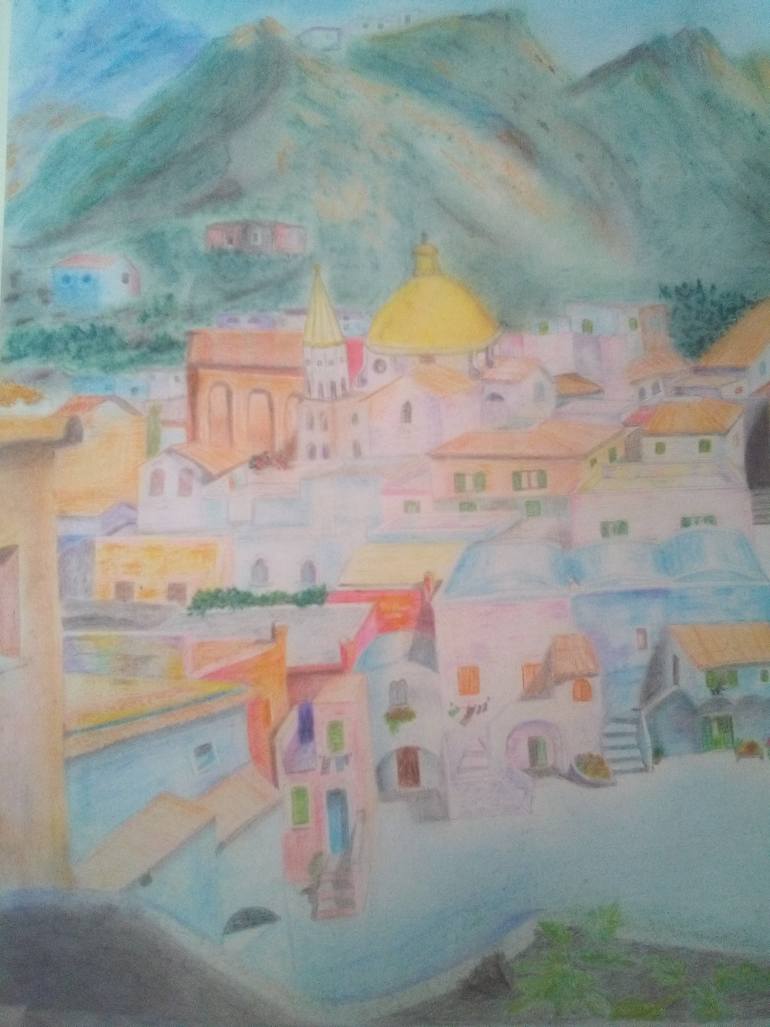 Original Realism Beach Drawing by Rosi Rita