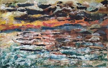 Original Abstract Seascape Mixed Media by Isabel Summers