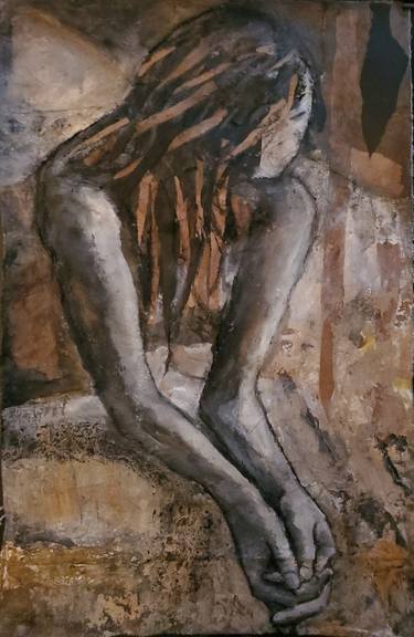 Original Abstract Nude Mixed Media by Isabel Summers