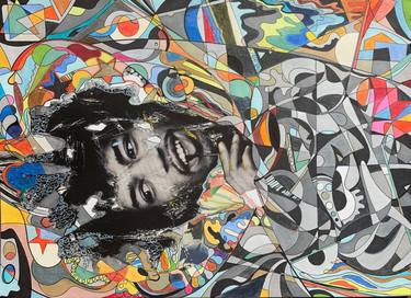 Original Pop Culture/Celebrity Collage by Bettina Stuurman