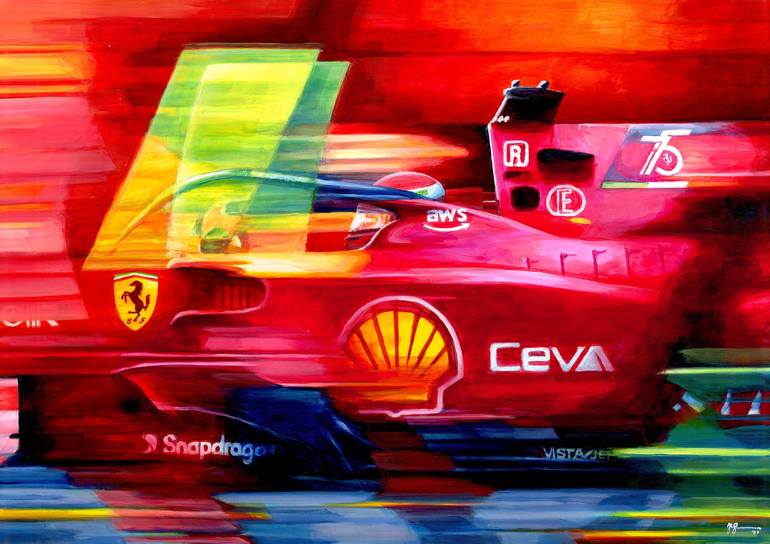 CHARLES LECLERC - FERRARI F1-75 2022 BAHRAIN GP WINNER Painting by Alex ...