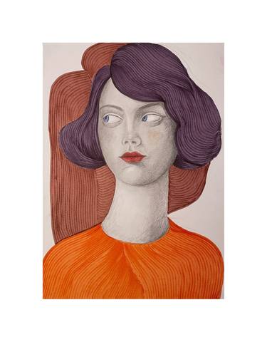 Print of Art Deco Portrait Paintings by phan linh