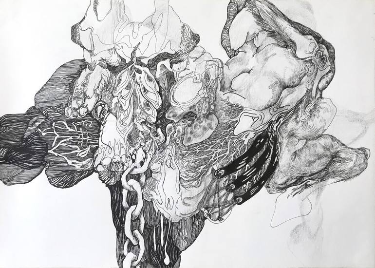 Original Abstract Drawing by Matthijs Waardenburg