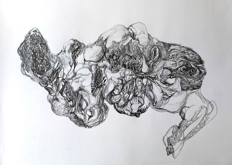 Original Conceptual Abstract Drawing by Matthijs Waardenburg