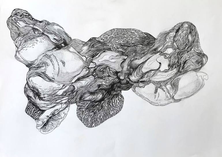 Original Conceptual Abstract Drawing by Matthijs Waardenburg
