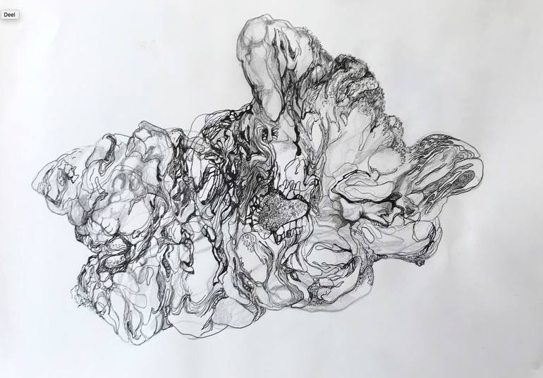 Original Conceptual Abstract Drawing by Matthijs Waardenburg