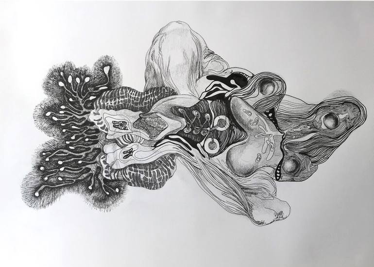 Original Abstract Drawing by Matthijs Waardenburg