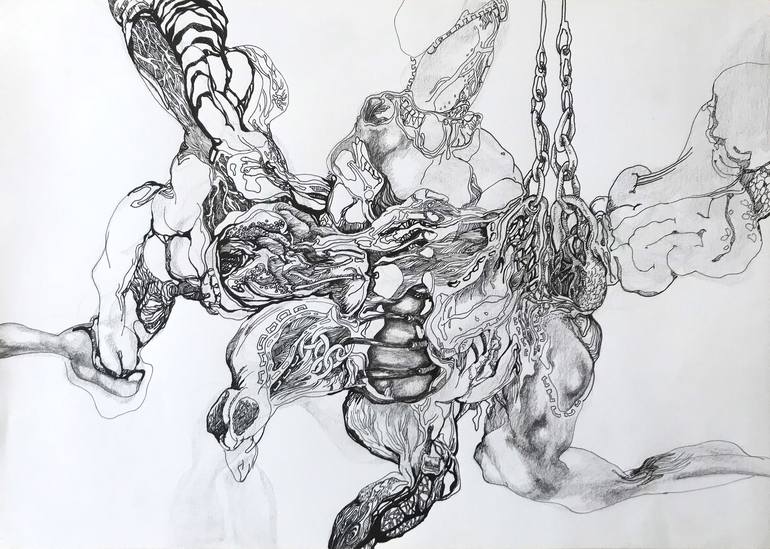 Original Abstract Drawing by Matthijs Waardenburg