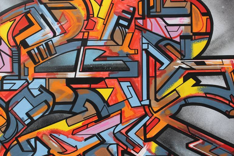 Original Graffiti Abstract Painting by David Dela