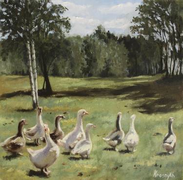 geese for a walk thumb