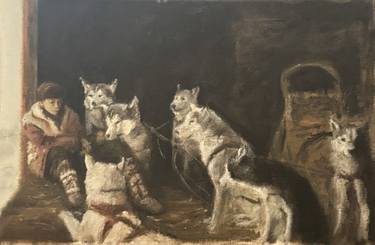 Print of Realism Dogs Paintings by Irina Krasnykh