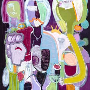 Studio 54 -  Aleea Jaques, Original Abstract Portrait Painting