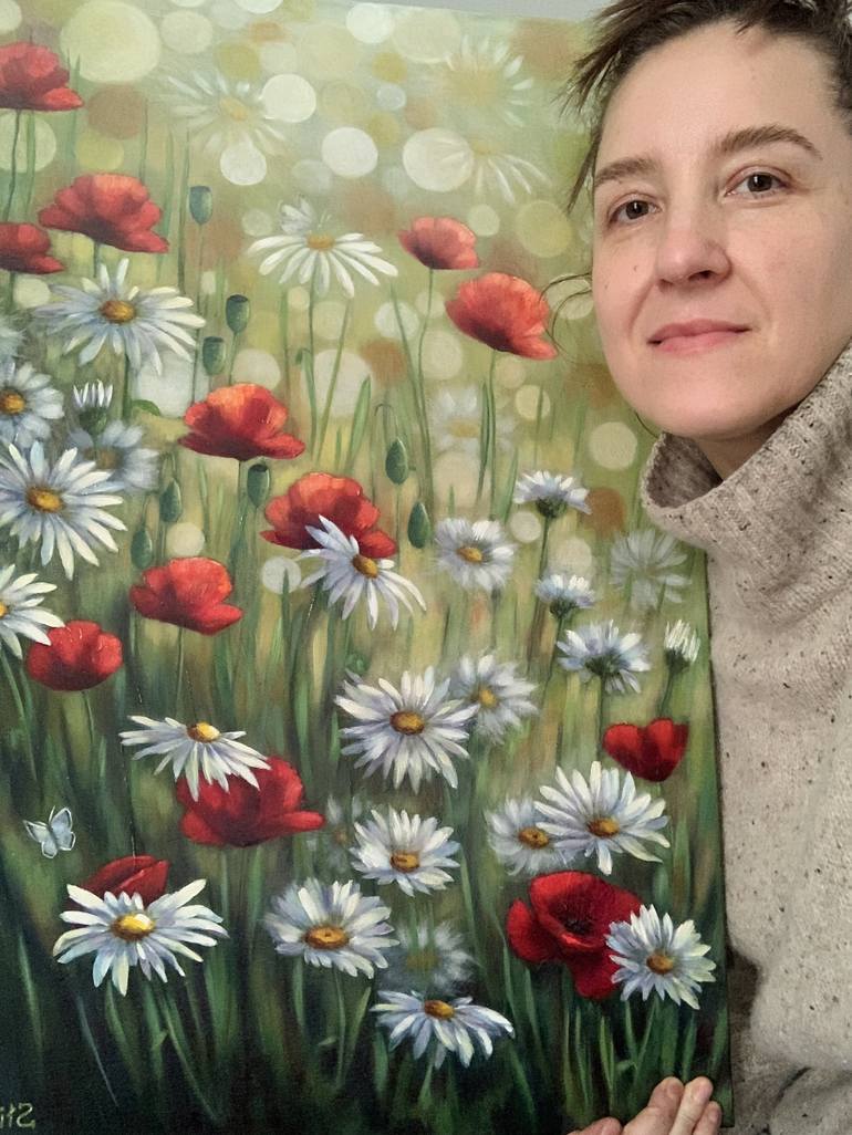 Original Figurative Floral Painting by Natalia Stineli