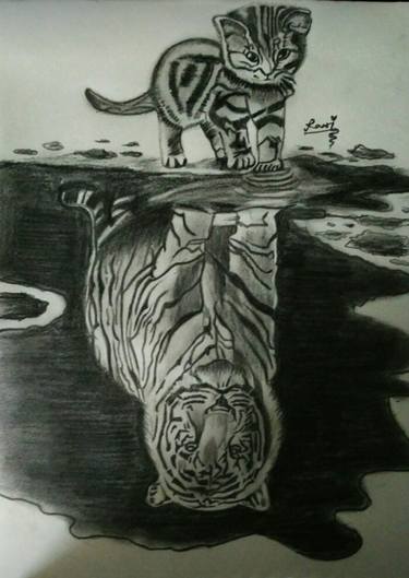 Original Cats Drawings by RAVI DHINAKARAN