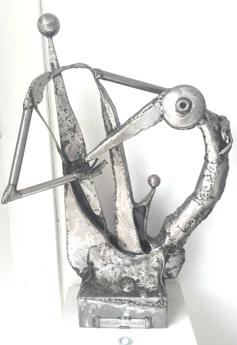 Original Love Sculpture by Abdelhaq Elyoussi