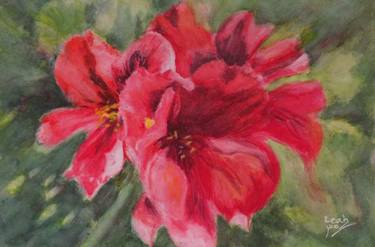 Print of Fine Art Floral Paintings by leah saban