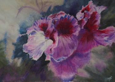 Print of Expressionism Floral Paintings by leah saban