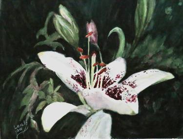 Original Expressionism Floral Paintings by leah saban