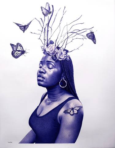 Original Realism Abstract Drawing by Victor Onyemuwa