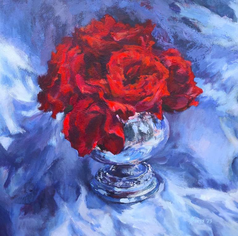 Original Contemporary Floral Painting by Tetiana Borys
