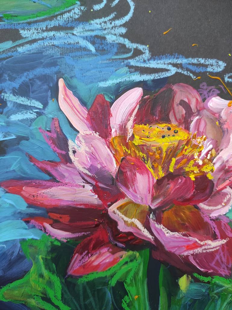 Pink lily in Leibniz (Austria) Painting by Tetiana Borys | Saatchi Art