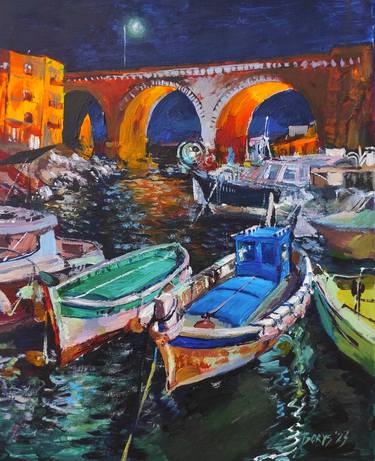 Original Contemporary Boat Paintings by Tetiana Borys