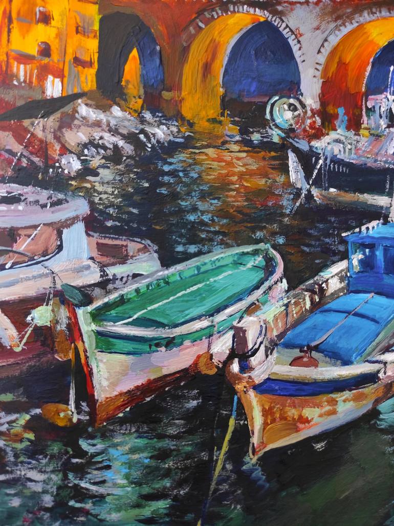 Original Boat Painting by Tetiana Borys