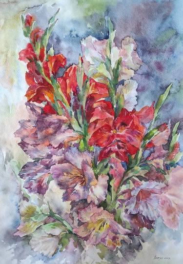 Print of Expressionism Floral Paintings by Tetiana Borys