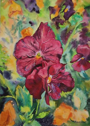 Print of Expressionism Floral Paintings by Tetiana Borys