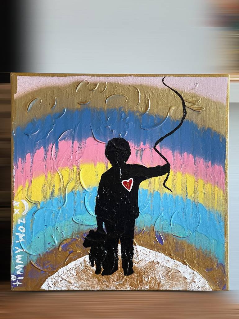 Original Abstract Children Painting by Timmy Wozniak