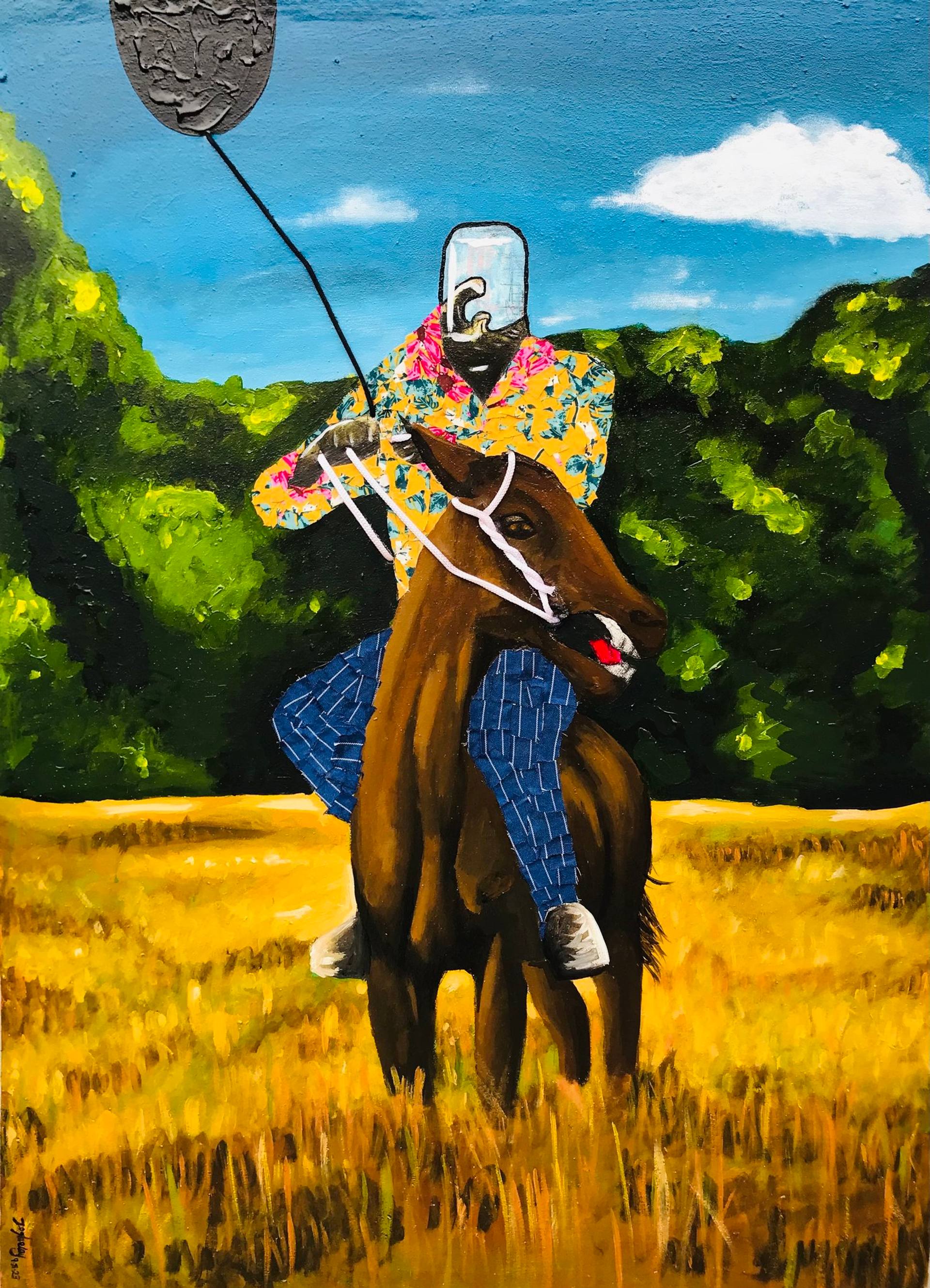 The Rider and the Horse Painting by Jogbeley Sakaw | Saatchi Art