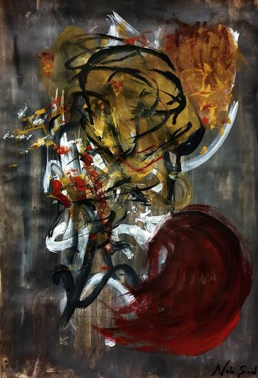 Original Abstract Expressionism Abstract Mixed Media by Nab Suid
