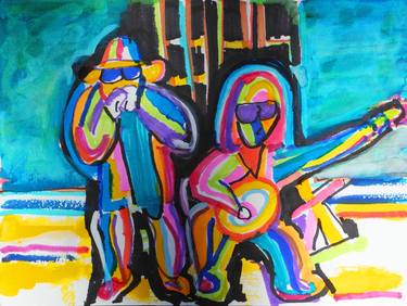 Original Expressionism Music Drawings by Jill Nassau Rosenberg