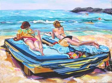 Original Figurative Beach Paintings by Jill Nassau Rosenberg