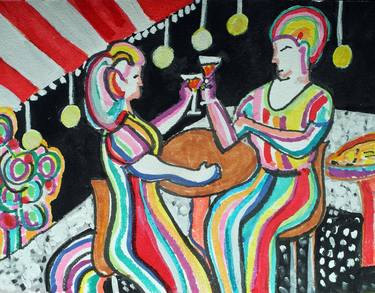 Original Expressionism Food & Drink Mixed Media by Jill Nassau Rosenberg