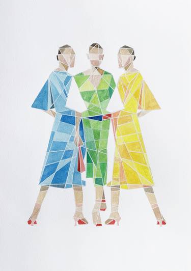 Print of Cubism Fashion Paintings by Monica Vitorino