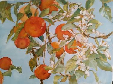 Silk flowers orange blossoms by Alona Shpendik thumb