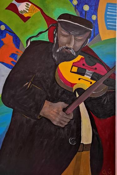 The Nomad Jew, Acrylic on canvas 90/60 by Yasia Kagan thumb