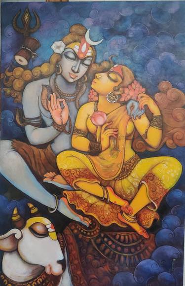 Shiva Parvati Paintings | Saatchi Art