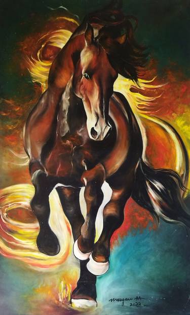 Print of Horse Paintings by Maryam M Ahmed