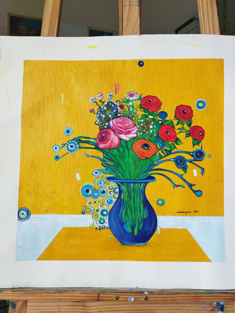 Original Abstract Still Life Painting by Maryam M Ahmed