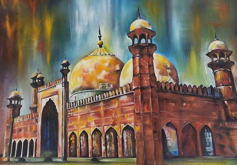 Badshahi masjid Painting by Maryam M Ahmed | Saatchi Art