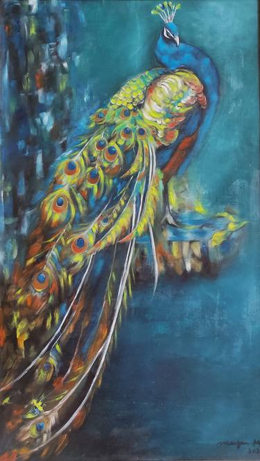 Original Abstract Expressionism Animal Paintings by Maryam M Ahmed