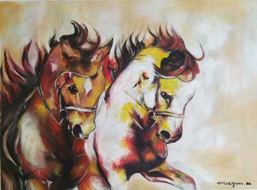 Print of Abstract Horse Paintings by Maryam M Ahmed