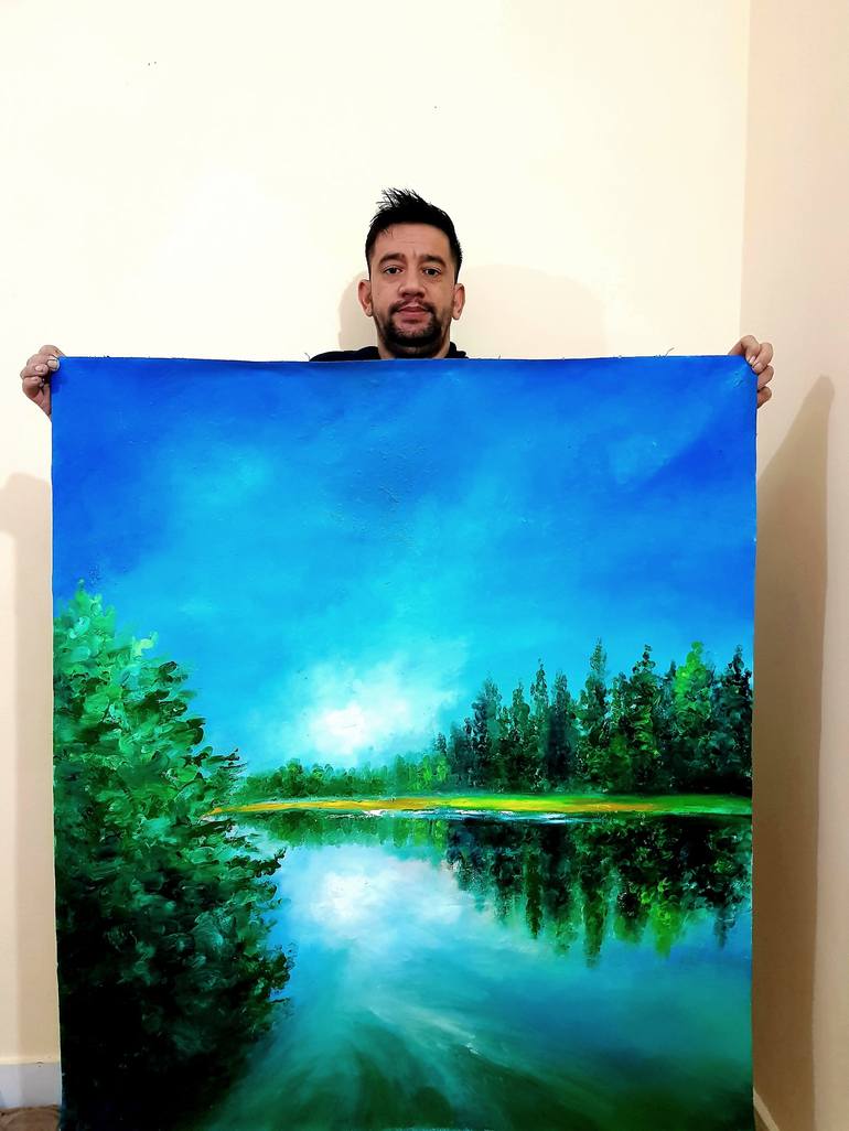 Original Abstract Seascape Painting by Homayoun Amani