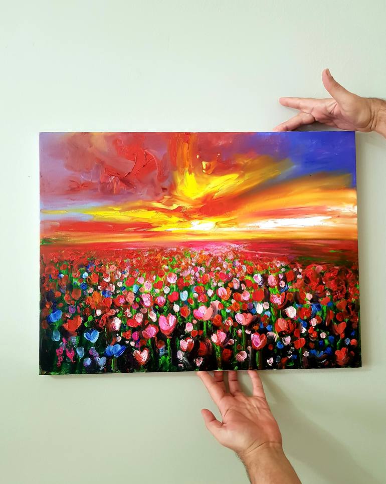 Original Abstract Expressionism Landscape Painting by Homayoun Amani