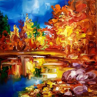 Original Abstract Landscape Painting by Homayoun Amani