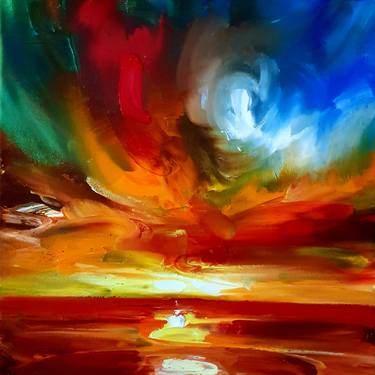 Original Abstract Expressionism Abstract Painting by Homayoun Amani