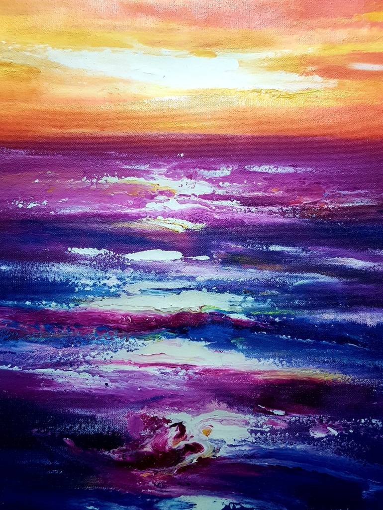 Original Abstract Expressionism Seascape Painting by Homayoun Amani