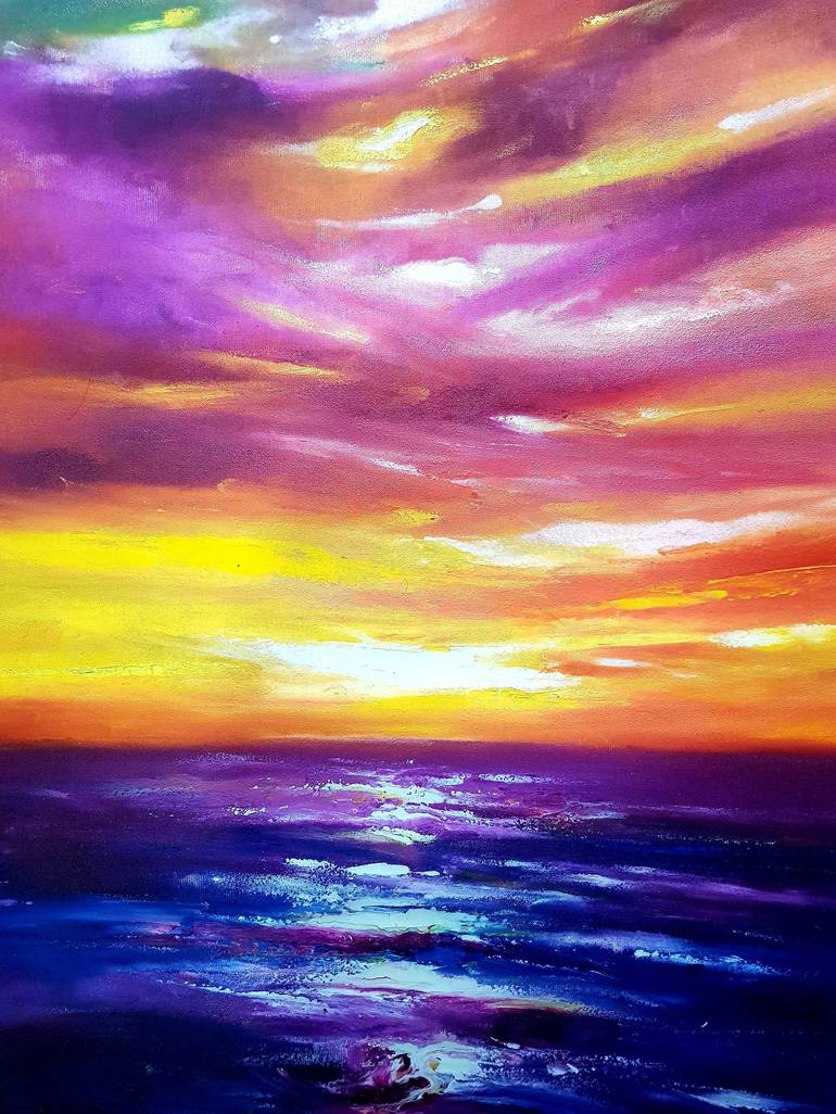 Original Abstract Expressionism Seascape Painting by Homayoun Amani